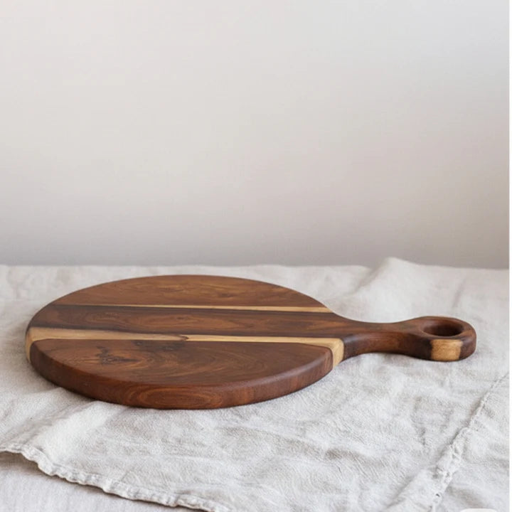 round wooden cutting board